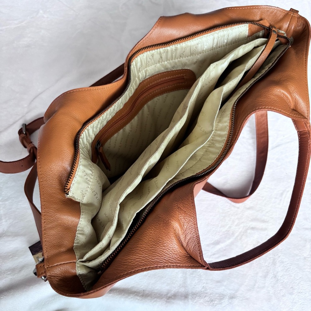 HARBOUR 2ND Manon Large Tan Genuine Leather Tote Bag - Picture 6 of 16